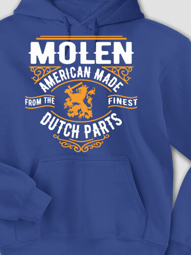Dutch Parts Royal Blue Adult Hooded Sweatshirt