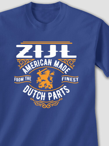 Dutch Parts Royal Blue Adult T-Shirt