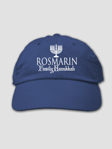 Hanukkah Royal Blue Embroidered Hat
