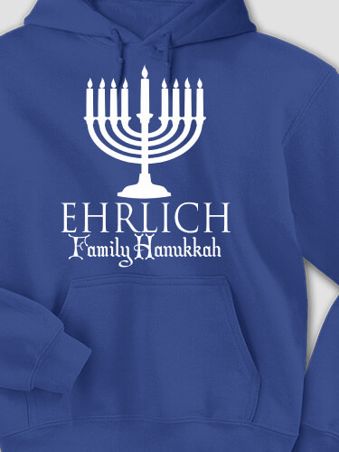 Hanukkah Royal Blue Adult Hooded Sweatshirt