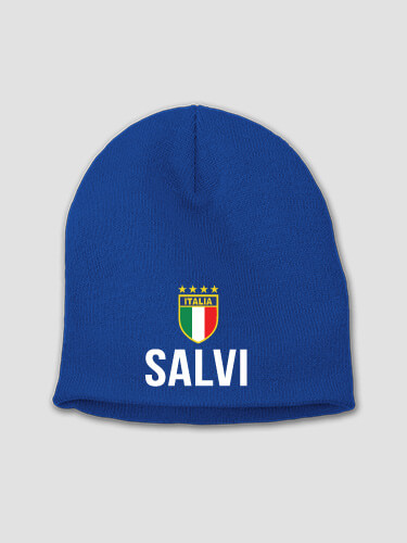 Italia Royal Blue Embroidered Beanie