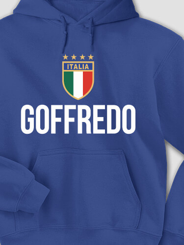 Italia Royal Blue Adult Hooded Sweatshirt