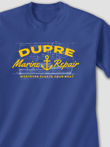 Marine Repair Royal Blue Adult T-Shirt