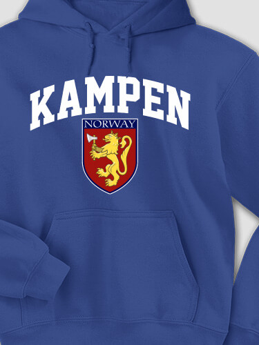 Norwegian Shield Royal Blue Adult Hooded Sweatshirt