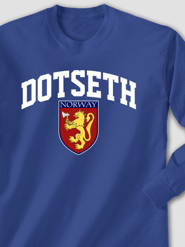 Norwegian Shield Royal Blue Adult Long Sleeve