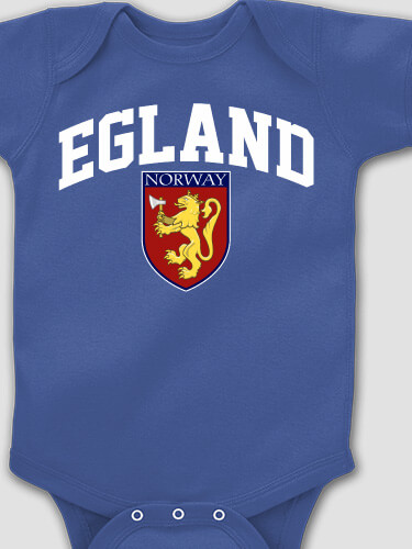 Norwegian Shield Royal Blue Baby Bodysuit