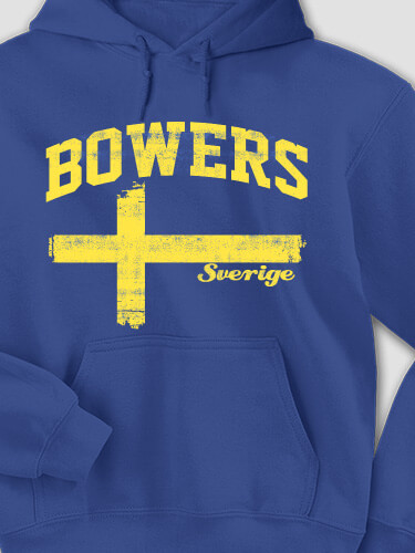 Sweden Royal Blue Adult Hooded Sweatshirt