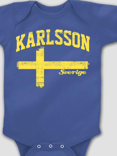 Sweden Royal Blue Baby Bodysuit