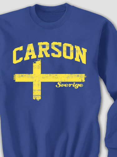 Sweden Royal Blue Adult Sweatshirt