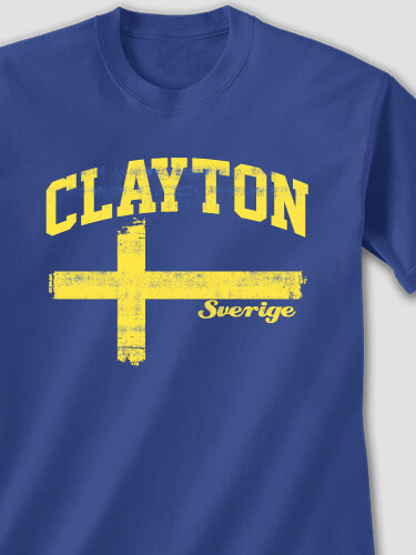 Sweden Royal Blue Adult T-Shirt