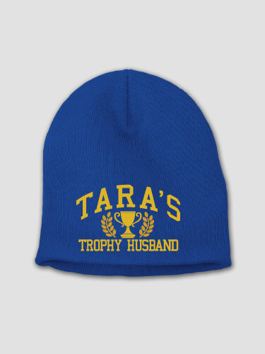Trophy Husband Royal Blue Embroidered Beanie