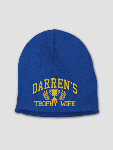 Trophy Wife Royal Blue Embroidered Beanie