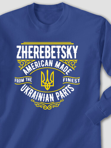 Ukrainian Parts Royal Blue Adult Long Sleeve