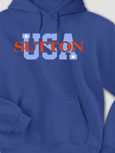 USA Royal Blue Adult Hooded Sweatshirt