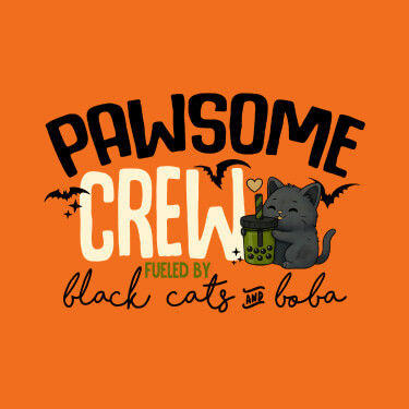 Safety Orange Black Cats And Boba Personalized default 