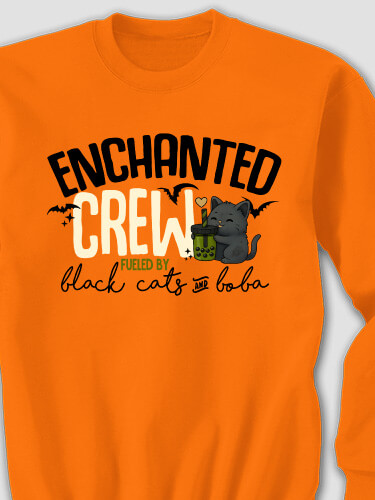 Black Cats And Boba Safety Orange Adult Sweatshirt