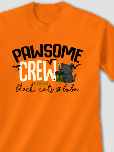 Black Cats And Boba Safety Orange Adult T-Shirt