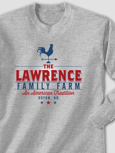 American Farm Sports Grey Adult Long Sleeve