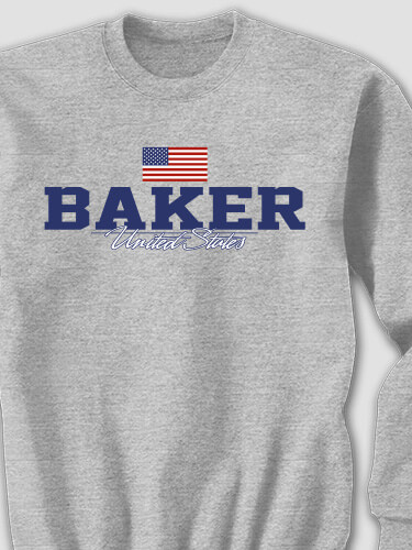 American Flag Sports Grey Adult Sweatshirt