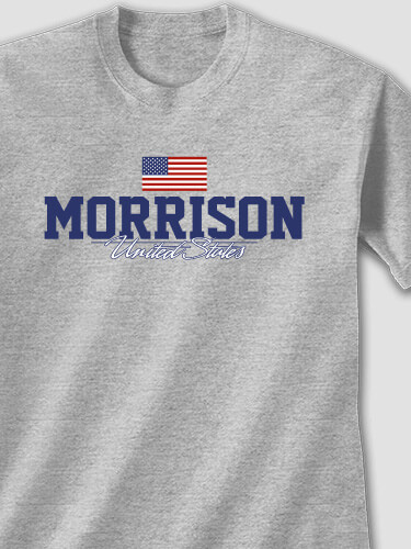 American Flag Sports Grey Adult T-Shirt