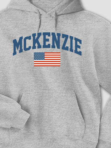 American Varsity Sports Grey Adult Hooded Sweatshirt