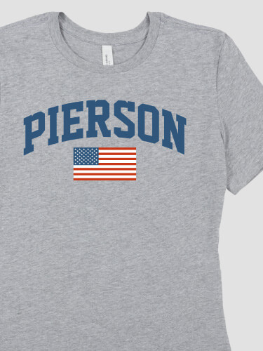 Sports Grey American Varsity Personalized premium-ladies-tshirt 