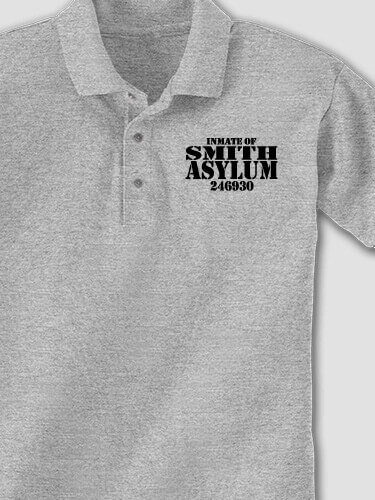 Asylum Sports Grey Embroidered Polo Shirt