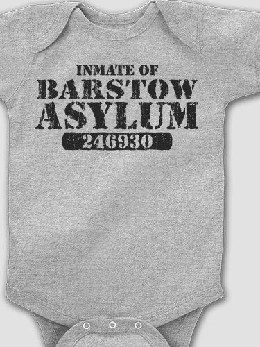 Asylum Sports Grey Baby Bodysuit
