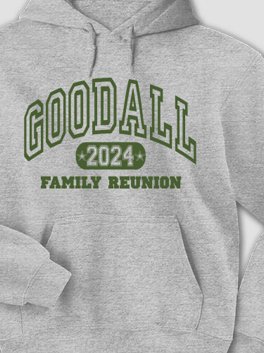 Athletic Family Reunion Sports Grey Adult Hooded Sweatshirt