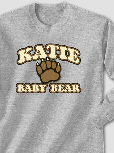 Baby Bear Sports Grey Adult Long Sleeve