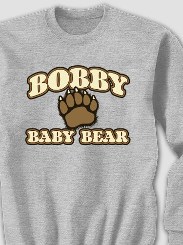 Baby Bear Sports Grey Adult Sweatshirt