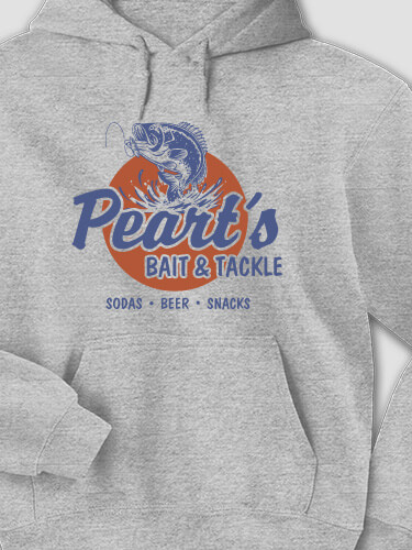 Bait and Tackle Sports Grey Adult Hooded Sweatshirt