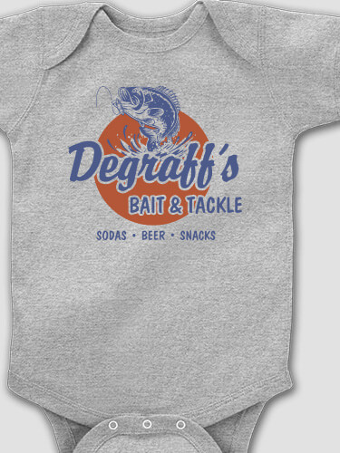 Bait and Tackle Sports Grey Baby Bodysuit