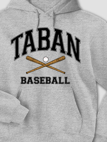 Baseball Sports Grey Adult Hooded Sweatshirt