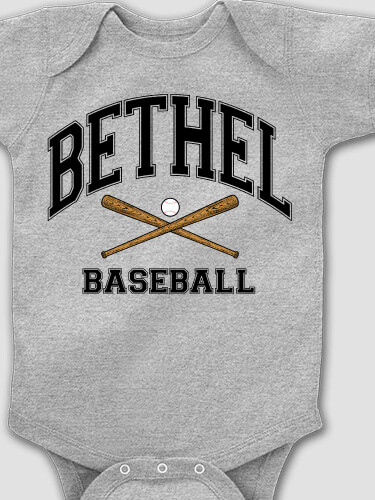 Baseball Sports Grey Baby Bodysuit