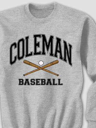 Baseball Sports Grey Adult Sweatshirt