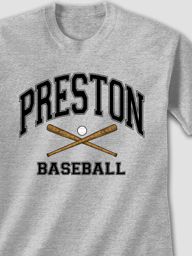 Baseball Sports Grey Adult T-Shirt