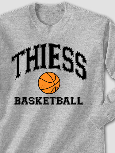 Basketball Sports Grey Adult Long Sleeve