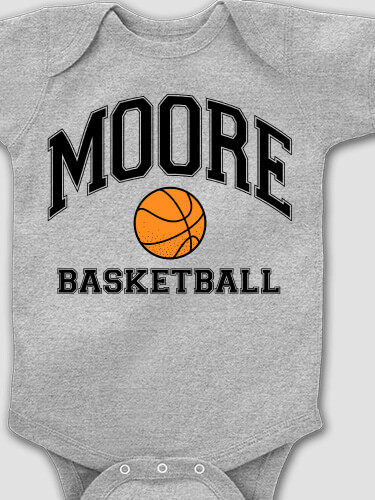 Basketball Sports Grey Baby Bodysuit