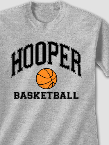 Basketball Sports Grey Adult T-Shirt