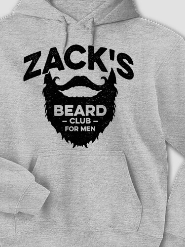 Beard Club Sports Grey Adult Hooded Sweatshirt