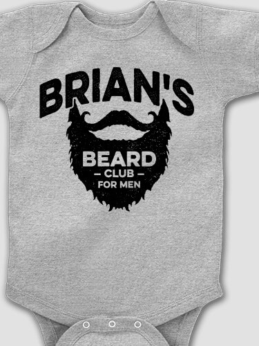 Beard Club Sports Grey Baby Bodysuit