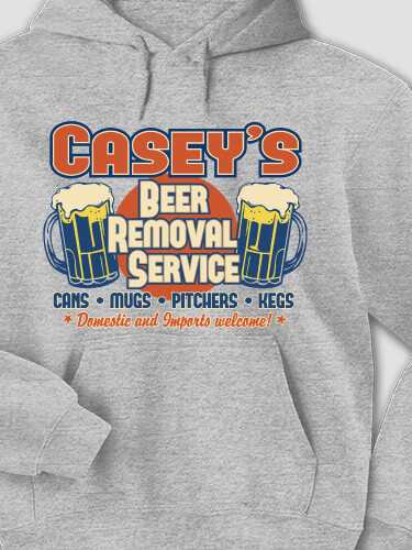Beer Removal Sports Grey Adult Hooded Sweatshirt
