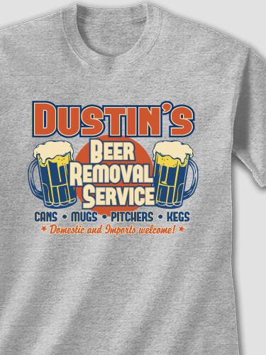 Beer Removal Sports Grey Adult T-Shirt
