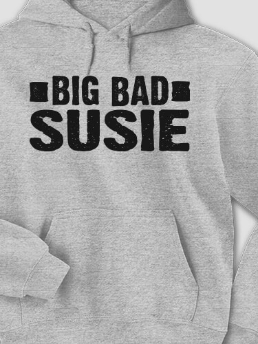 Big Bad Sports Grey Adult Hooded Sweatshirt