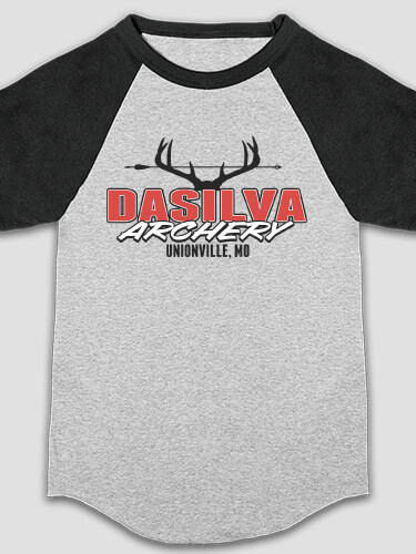 Archery Sports Grey/Black Kid's Raglan T-Shirt