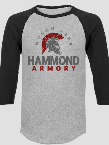 Armory Sports Grey/Black Adult Raglan 3/4 Sleeve T-Shirt