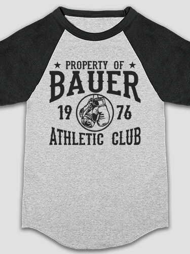 Athletic Club Sports Grey/Black Kid's Raglan T-Shirt