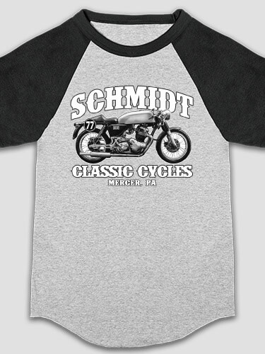 Classic Cycles Sports Grey/Black Kid's Raglan T-Shirt