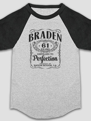 Distilled to Perfection Sports Grey/Black Kid's Raglan T-Shirt